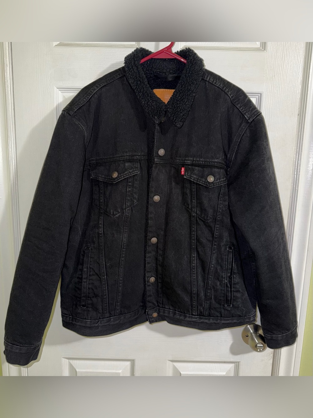 Levi’s Premium Sherpa Lined Trucker Jacket Black Size Men’s Large